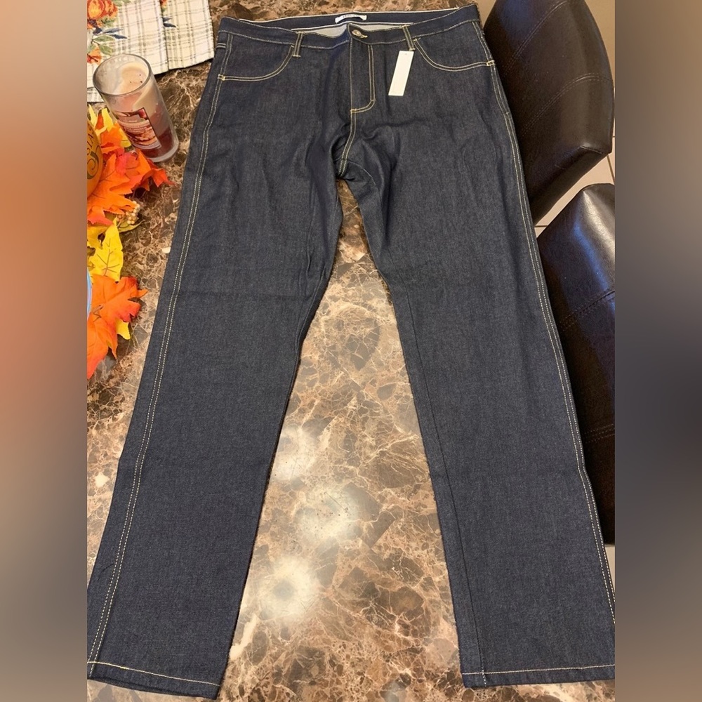 Enslaved Tapered Raw Indigo Denim Jeans 38 x 32